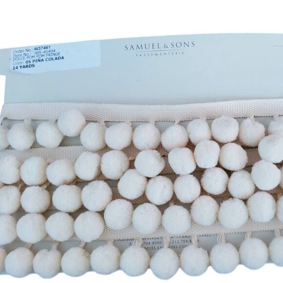 Samuel & Sons Passementerie 3 yards Dolce Pom Pom Fringe Designer Luxury Trim - Picture 1 of 7